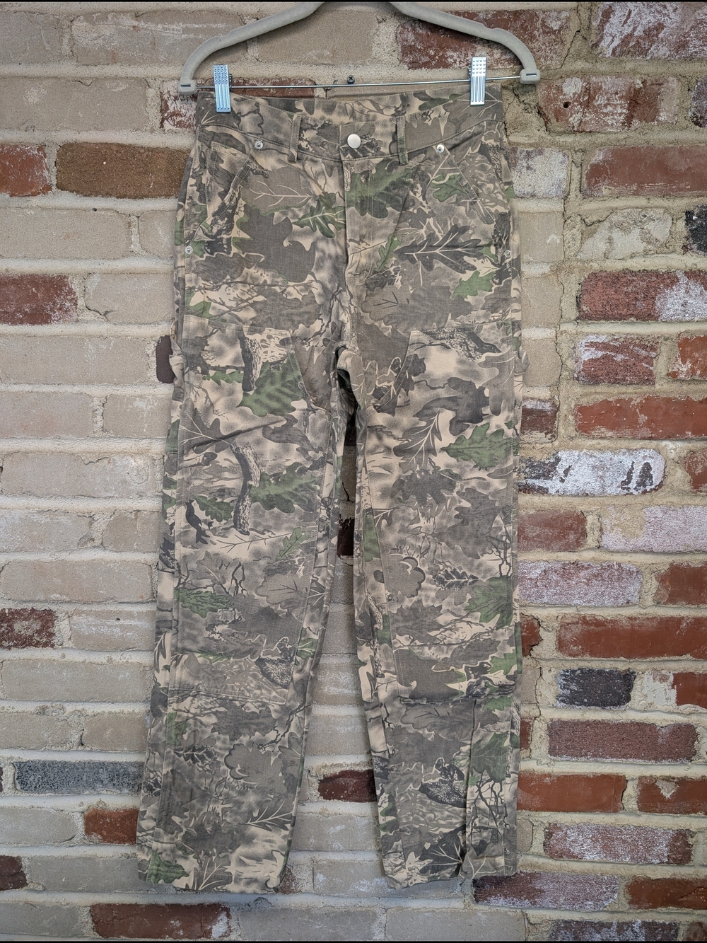 emory park Women's Straight Leg Camo Utility Pants - Tan Green Brown